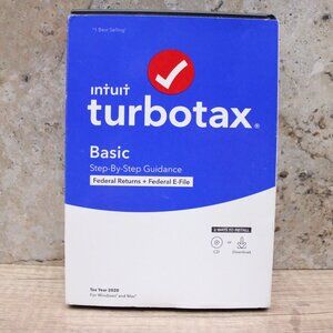 Intuit - TurboTax Basic Federal + Efile 2020 (1-User) - Mac OS, Windows NEW
